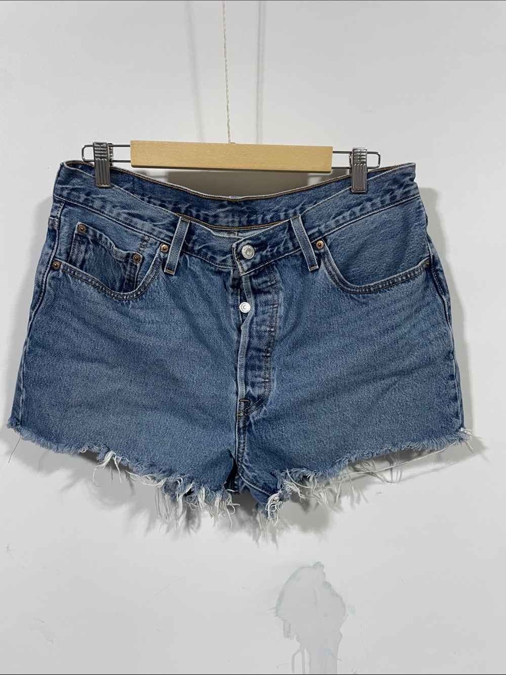 Levi's Medium Blue Denim Cutoff Shorts